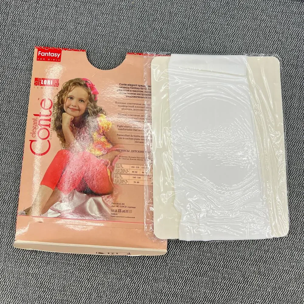 Conte LORI Tight Elastic Fantasy Leggings For Girls Solid White 3-5 y/o 3.4-3.7'